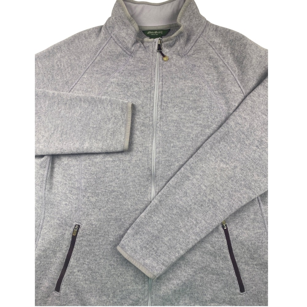 Eddie Bauer‎ Womens XXL Lavender Purple Sweater Fleece Full Zip Jacket Mock Neck